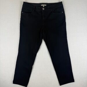 GH Bass & Co Womens Black Stretch Crop Straight Leg Pants Size 14